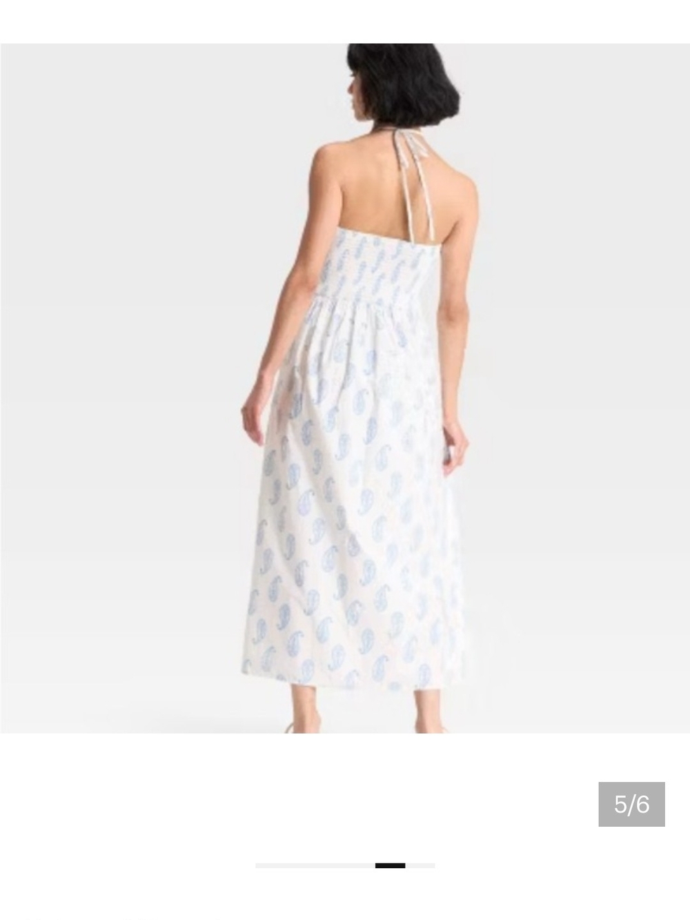 Universal Thread White Maxi Halter Dress with Blue Paisley Plus Size 4X - Picture 2 of 16